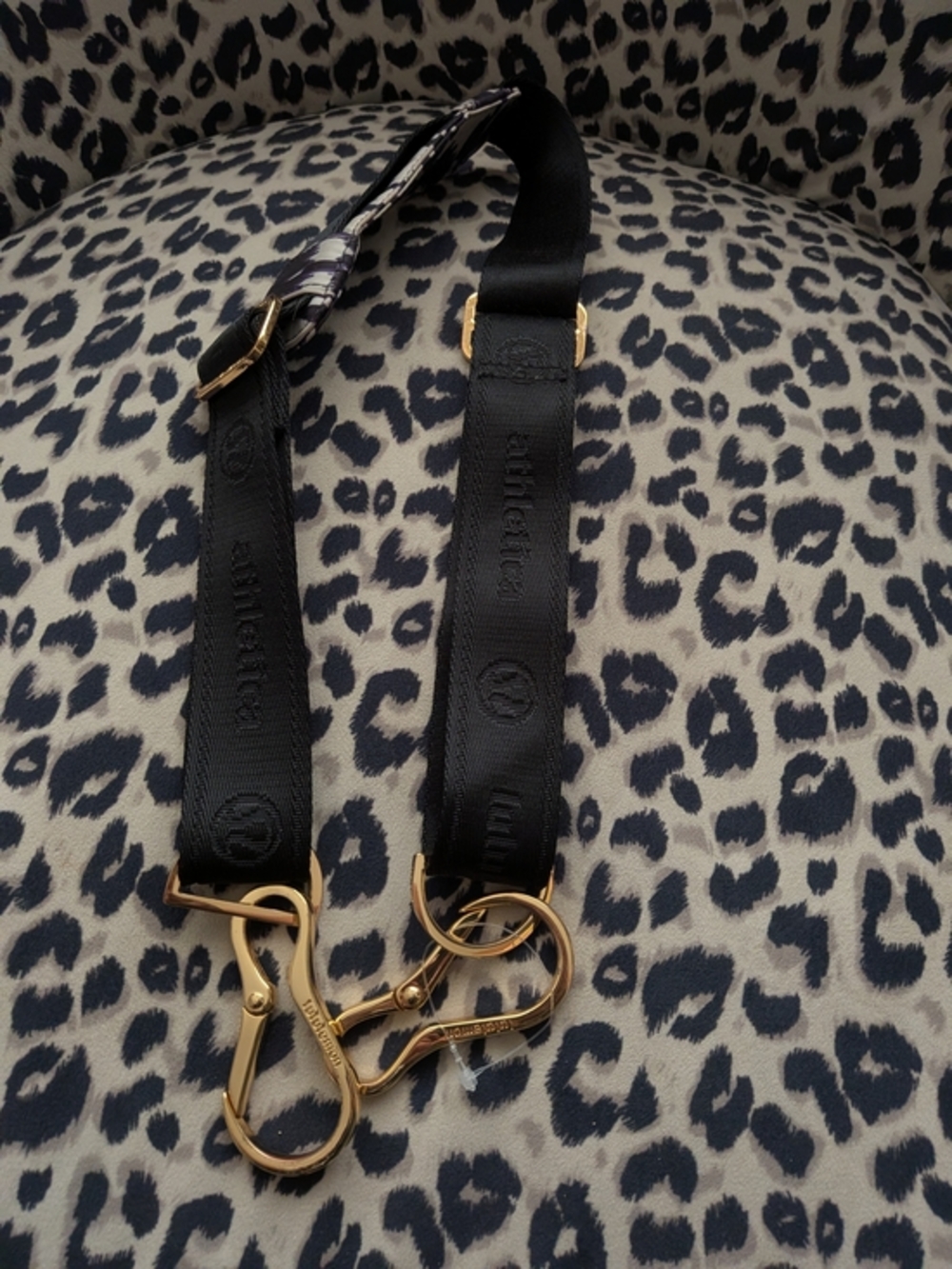 Black Adjustable Lululemon Bando /Duffle Replacement Strap with Gold Hardware